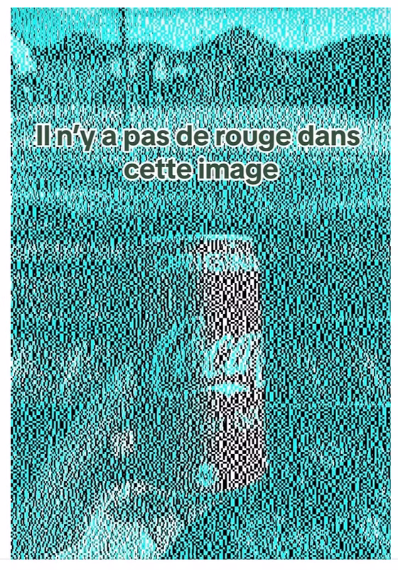 Illusion perceptive montrant une cannette perçue comme rouge alors qu’aucun pixel ne l’est réellement