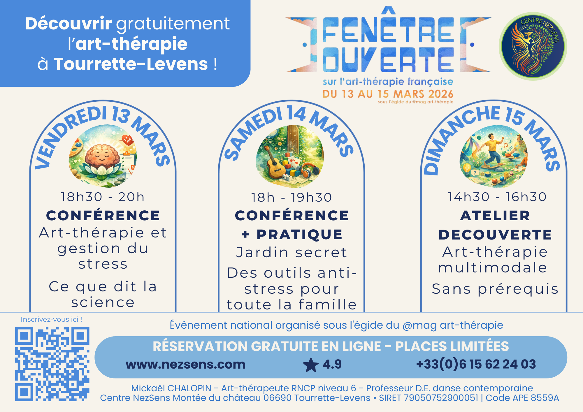 Affiche de l'évènement national en faveur de l'art-thérapie française