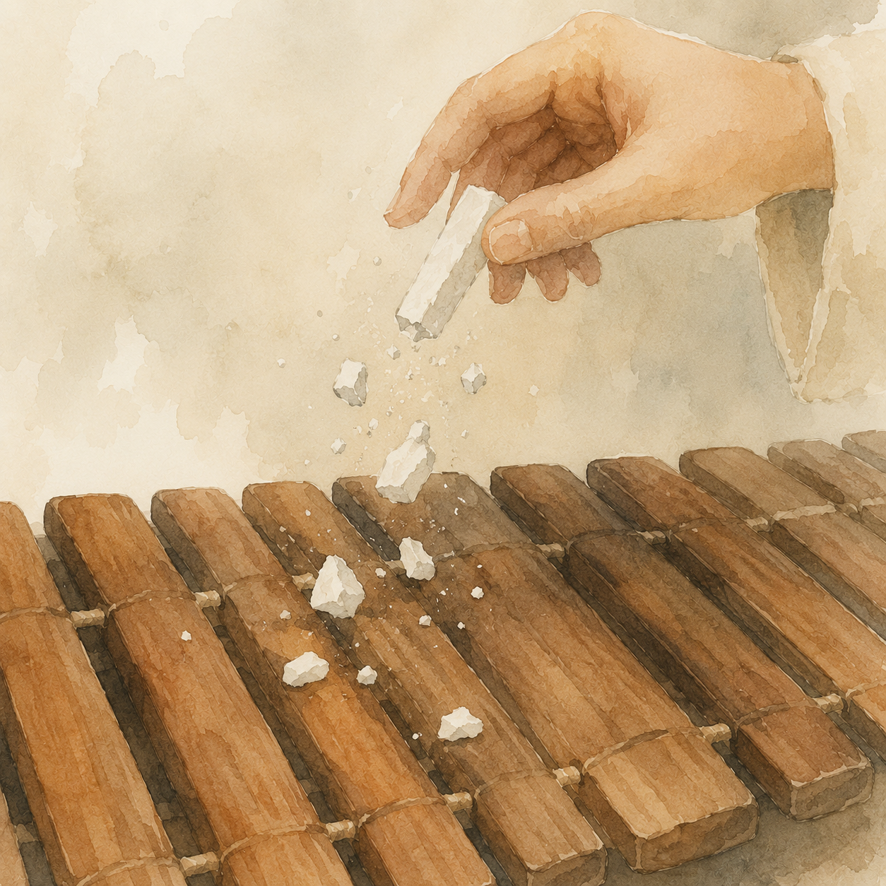 La craie qui se brise — illustration