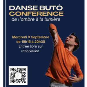 Affiche de la conférence dansée Danse Butô à Haguenau, mercredi 9 septembre 2026 à 19h15, animée par Mickaël Chalopin à la Menuiserie Zen