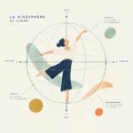 Danseuse au centre d’une kinésphère illustrant les directions et l’espace du mouvement selon Laban